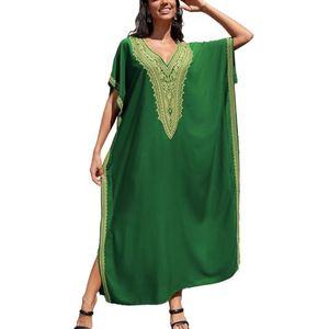 YouKD - Caftan - Zomer - Katoen - Geborduurd - Bloemen - Losse