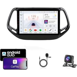 Android 13 Dubbel Din Auto Stereo Touchscreen Auto Stereo Voor JEEP Compass 2017 Met Bluetooth GPS Navigatie WiFi FM Radio USB/SWC/Plug en Play Ondersteuning Carplay&Android Auto(4 Core Wifi 1G+32G)