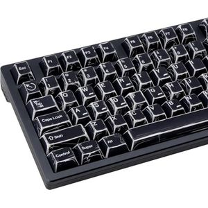 Minimalistische Manga-keycaps, 136 toetsen, Japanse Manga zwarte keycaps, PBT Dye Sublimatie Custom Keycaps, Cherry-profiel, keycapset voor 61/64/87/104/108 Cherry MX schakelaar, mechanische