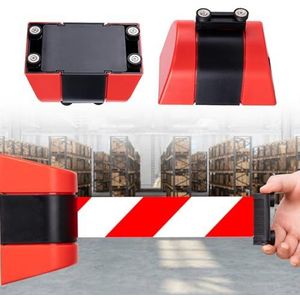 Wachtrijbarrièreriem Voor Crowd Control Met Montageaccessoires, Intrekbare Lintbarrière - Aan De Muur Gemonteerd, Voor Slijtage In Openbare Ruimtes, Maat Optioneel,Magneticversion-5m