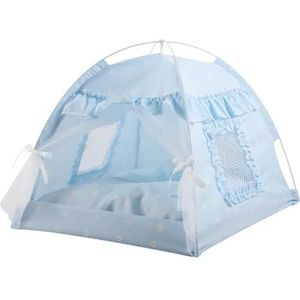 Huisdier tent huisdier hond tent huis bloemenprint ingesloten kat tent bed binnen opvouwbaar draagbaar comfortabel kitten bed kennel voor kleine huisdieren kat tipi (kleur: E, maat: klein)