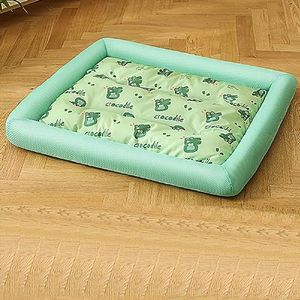 TOYOCC Zomer huisdier koele mat kat slaapmat bijtbestendig huisdier ijs mat kat mat hond sandwich ijs koel nest hond mat (XL, groen)