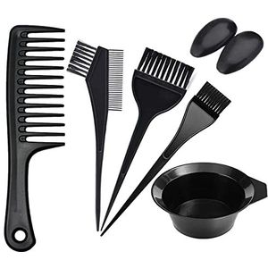 KEAIDUO 7 stuks haarverf kleurset, haarkleurkom, verfborstel, oorbedekking, brede tandenkam, doe-het-zelf haarstervende borstel en komset voor thuissalon