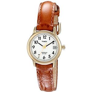 Timex Vrouwen Analoge Quartz Horloge 12345465646, Honing Bruin/Goudkleurig, 25 mm, Quartz Beweging