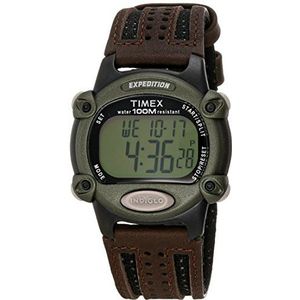Timex Mannen digitaal horloge 12345465646, Bruin/Zwart/Groen, Eén maat, Expeditie Chrono Alarm Timer Volledig