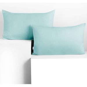 DecoKing Amber-kussenslopen 50 x 60 cm, jersey, 100% gekamd katoen, rits, lichtblauw, 2 stuks