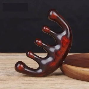 Massage kam natuurlijk hout brede tand haar kam multifunctionele hoofd massage kam groen sandelhout massage kam hoofd meridiaan (maat: paars sandelhout)