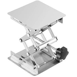 Labasics 4 x 4 inch Lab Schaarkrik, 100 x 100 mm Roestvrij Stalen Laboratoriumsteunkrik Platform Laboratoriumlifttstafel Uitbreidbaar Hefhoogte Bereik van 45 mm tot 158 mm, Draaggewicht 5 KG