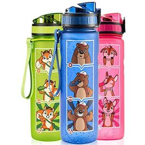 Monte - Stivo Friends - Waterfles - Blauw - BPA-vrij - 600 ml - Lekvrij