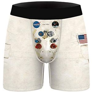 YININGDIANZI NASA Astronaut 3D-bedrukte boxershorts voor heren, ruimtepak, ondergoed, slips, boksbroek, verpakking van 2 stuks, 1 kleur, Multicolour_X-Large