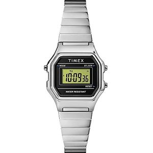 Timex Vrouwen digitaal quartz horloge met roestvrij stalen band, Zilverkleurig., Armband
