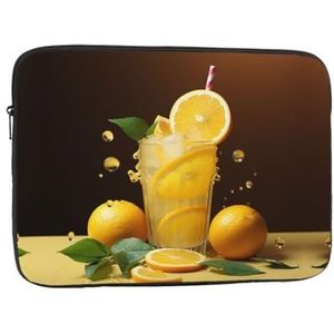 Laptophoes voor vrouwen oranje limonade print slanke laptophoes hoes notebook draagtas schokbestendige beschermende notebooktas 30 cm