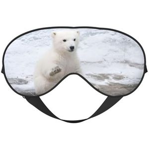 Baby ijsbeer print slaapmasker, nacht blinddoek, zachte oogschaduw cover voor vrouwen mannen, voor reizen dutje meditatie