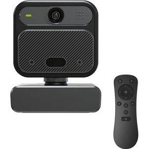 VIZOLINK W12S webcam 4K 30FPS met microfoon, afstandsbediening, vaste focus, 4X zoom, 85° gezichtsveld, ruisonderdrukking, lichtcorrectie, gegevensbescherming, voor conferenties, streaming