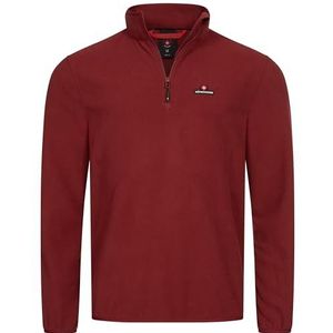 Höhenhorn Skyja Fleecetrui voor heren, herfst, winter, microfleece, sweatshirt met halve ritssluiting, rood, M