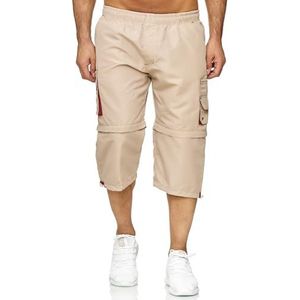Men's Cargo Bermuda Zip Shorts 2 Variations Variable Leg Length H2261, Colour:Beige-2, Size:XXL