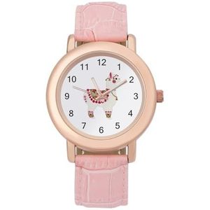 De Alpaca klassieke horloges voor vrouwen gemakkelijk te lezen mode grappig grafisch horloge cadeau voor werk workout