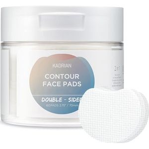 KADRIAN Exfoliërende katoenen rondes voor gezicht - dubbelzijdig - rond wattenschijfje voor gezicht - make-up tonerpads - wattenschijfjes voor gezicht en oog - pluisvrije make-up remover pads -