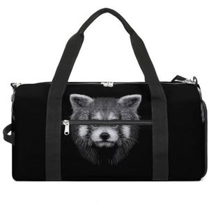 Rode Panda Grafische Reizen Gym Tas met Schoenen Compartiment En Natte Zak Grappige Tote Bag Duffel Bag voor Sport Zwemmen Yoga