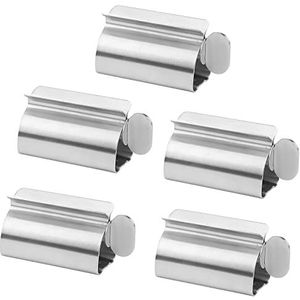 Ngosuet Tubeknijper, 5 stuks, roestvrij staal, tandpasta-uitdrukker, met tubesleutel, tandpasta, knijper, tubeknijper, voor alle tubes