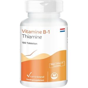 Vitamine B1 (thiamine) 100mg - hoge dosering - 180 veganistische tabletten - ! VOOR 6 MAANDEN ! - Gemaakt in Duitsland | Vitamintrend®