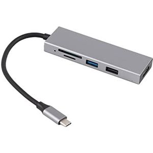 5-in-1 USB C-hub, 5 Gbps Transmissie USB C-adapter met USB3.0, USB2.0, 100 W PD, SD-kaartsleuf, TF-kaartsleuf, 4K HDMI-interface, Breed Compatibele Type C-hub voor Laptop