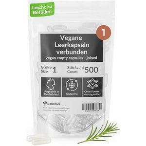 500 veganistische capsules om te vullen, lege capsules, maat 1, transparant, empty capsules, DE SHROOMY