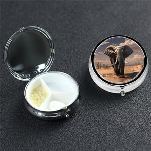 Olifant Pil Case 3 Compartiment Pillendoos Draagbare Metalen Pil Organizer Leuke Reizen Pil Container Vitamine Organizer voor Portemonnee Pocket Reizen Gift