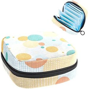 Big Color Dot Patroon,Periode Pouch Draagbaar,Tampon Opbergtas,Tampon Houder voor Portemonnee Vrouwelijke Product Organizer, Meerkleurig, 4.7x6.6x6.6 in/12x17x17 cm