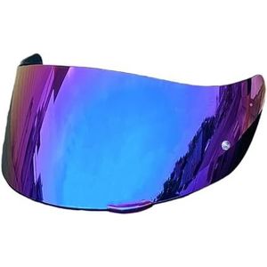 Motorhelm vizier lens, Helmvizier, K1-schildvervanging for AGV K1 K1S K3SV K5 K5S Gezichtsvizier Vizier UV-bescherming (vizierbasis)(Rainbow-day Use Only)
