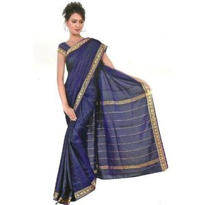 Bollywood Sari jurk regenboog koningsblauw, blauw, one size