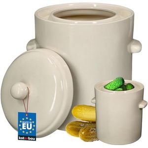 KOTARBAU® Zuurkool fermentatiepot 10 l aardewerk pot met deksel steengoed pot fermenteren permanente koolvat komkommerpot steengoed rumpan steengoed pot steengoed pot kimchi container keramische