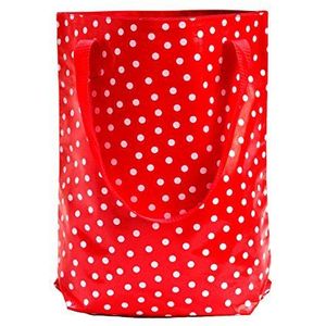 Waterafstotende shopper/zak/boodschappentas/dode tas van wasdoek Lunares rood