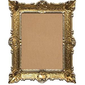 Lnxp Fotolijst repro barok antiek frame met glas 56 x 46 cm rechthoek foto's van 30 x 40 cm of 40 x 30 cm (goud zilver duo-kleur)