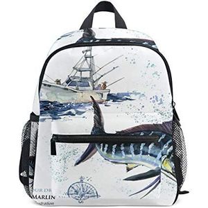 BALII aquarel zwaardvis peuter rugzak boek tas school rugzak voor meisje jongen kinderen