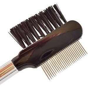 Deluxe wimperkam met roestvrijstalen uiteinde, wimperborstel met metalen kam, ook ideaal voor het aanbrengen van wimperverlengingen