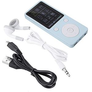 MP4-muziekspeler, draagbare schermmuziekrecorder en -speler, igital MP4-speler Ondersteuning 32GB TF-kaart met hoofdtelefoon Lange stand-bytijd(blauw)