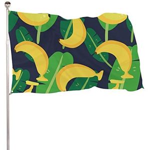 Tropische banaan grappige vlaggen banner met messing doorvoertules voor buiten binnen tuin 47x70 inch