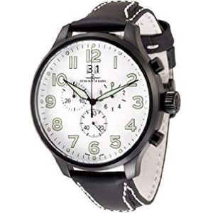 Zeno-Watch Mens Horloge - Super Oversized Chrono Big Date zwart-wit - 6221-8040Q-bk-a2