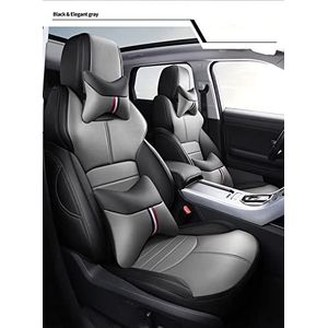 Stoelhoezen Beschermhoezen Auto Koeienhuid Bekleding Custom Voor Jeep Voor Grand Cherokee Voor Commander Voor Wrangler Jk Voor Renegade Voor Cherokee Voor Patriot Voor Compass(Black grey,Luxury)