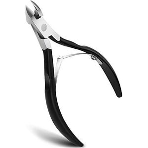 FERYES Nagelriemtangen professionele roestvrijstalen nagelriemtrimmer, extreem scherpe nagelriemsnijder, verwijderaar, schaar, pedicure, manicure, mat, zwart