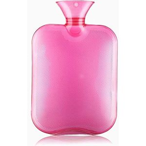 OIFAODAO, Klassieke transparante warmwaterkruik Watehot-waterfles Herbruikbare draagbare gevulde Ideaal for pijnverlichting, warm en koud warmwaterzak/Blu,Warmwaterkruik(Roze)