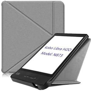 Kobo - Libra H2O - E-reader Hoes - Grijs - Ultra Slim Folio