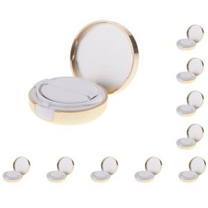 10 Set Lege Make-up Poeder Foundation Case Luchtkussen Puff BB Cream Container 15g Goud