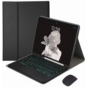 Toetsenbordhoes voor Samsung Galaxy Tab S10 FE Plus 13.1 inch 2025, Magnetisch Afneembaar Draadloos Achtergrondverlichting Toetsenbord met Bluetooth Muis,zwart