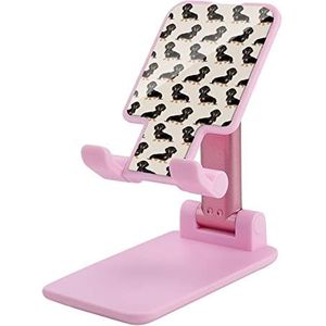 Weiner hond huisdier honden opvouwbare mobiele telefoonhouder standaard voor bureau hoek in hoogte verstelbaar roze stijl