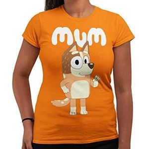 Popsicleco T-shirt met inscriptie Mum Dog Chilli Heeler, Vaderdag T-shirts voor Heren en Kinderen, Uniseks, Bijpassende Familie Shirts, Oranje, XL, oranje, XL