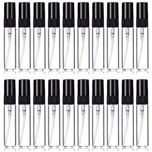 Enslz 5 ml Parfum Mist Spray Flessen Hervulbare Mini Lege Reizen Clear Hervulbare Verstuiver Glas Flessen 20 stks (5 ml, Zwart)
