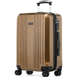 FERGÉ Handbagage Koffer CANNES premium harde spinner premium bagage-koffer bruin