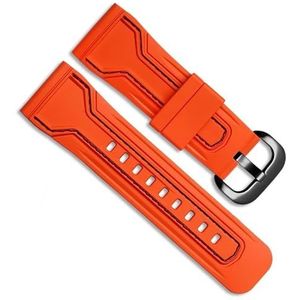 dayeer Voor Zeven Vrijdag Band P3C/02 Q1 M1/M2 Waterdichte Rubberen Band Voor Mannen Horloge Band Accessoires Armband riem Met Gesp (Color : Orange orange black, Size : 28mm)